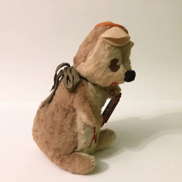 Vintage 1950s Alvin And The Chipmunks Wind Up Musical Alvin Plush Figure - Picture 16 of 17